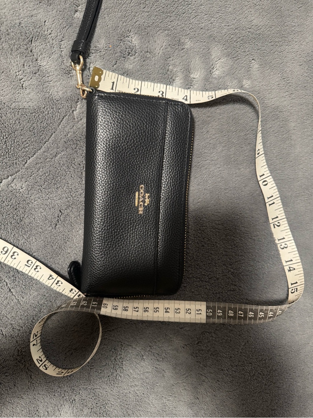 Coach Black Pebbled Leather Zip-Around Wristlet Wallet - Picture 6 of 6